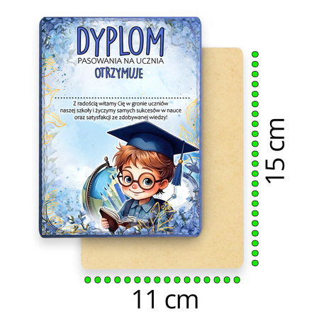 Kolorowy drewniany dyplom – idealna pamiątka szkolna