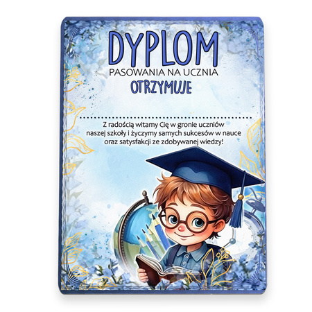 Kolorowy drewniany dyplom – idealna pamiątka szkolna