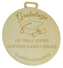 Medal na pasowanie, ślubowanie - Drewniany, personalizacja, wiele wzorów