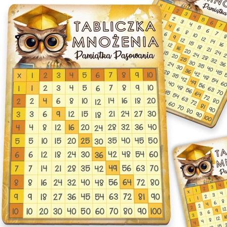 Tabliczka mnożenia drewniana – prezent na pasowanie