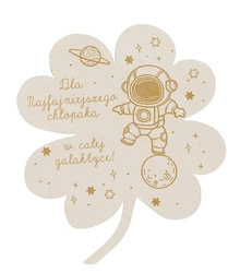 Prezent na Dzień Chłopaka - Drewniany Magnes Koniczyna