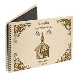 Naturalny album poziomy z personalizowaną okładką - Pamiątka Bierzmowania 