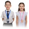 Pamiątkowy medal szkolny z nadrukiem i różową wstążką