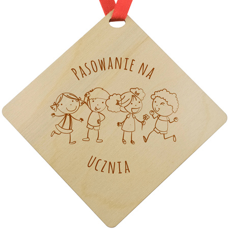Medal na pasowanie, ślubowanie - Drewniany