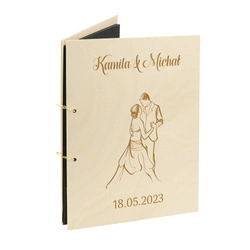 Naturalny album pionowy z personalizowaną okładką - Prezent dla Rodziców Pary Młodej 