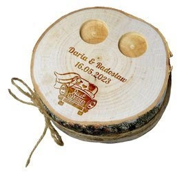 Drewniana Podstawka na Obrączki Ślubne