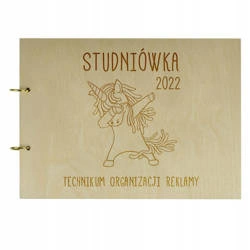 Naturalny album poziomy z personalizowaną okładką - Studniówka