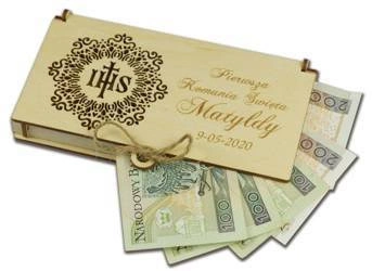 Prezent na Pierwszą Komunię Świętą - Pudełko na pieniądze