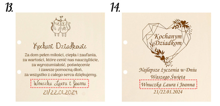 Prezent dla Babci i Dziadka - Personalizowana kartka z kopertą
