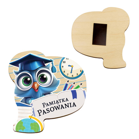 Drewniany magnes na pasowanie - dla chłopca