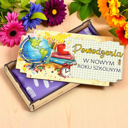 Pudełko na czekoladę na start szkolnej przygody