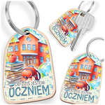 Drewniany brelok z nadrukiem – prezent dla dzieci