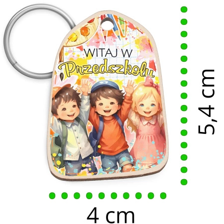 Wyjątkowy brelok drewniany z nadrukiem dla dzieci
