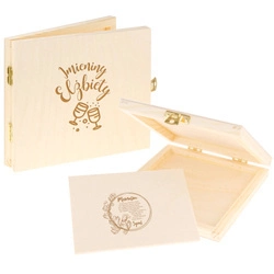 Personalizowane naturalne pudełko z kartką - Prezent na Imieniny