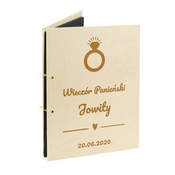 Naturalny album pionowy z personalizowaną okładką - Wieczór Panieński/Kawalerski 
