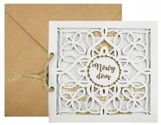 Personalizowana biała kartka z kopertą - Prezent na Nowy Dom 