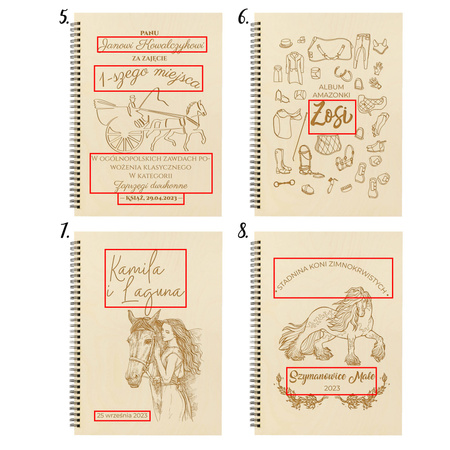 Naturalny album pionowy z personalizowaną okładką - Prezent dla Koniarza 