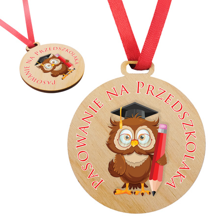 Medal Pasowanie Przedszkole - Drewniany