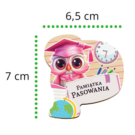 Drewniany magnes na pasowanie - dla dziewczynk