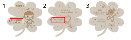 Prezent na Dzień Chłopaka - Drewniany Magnes Koniczyna