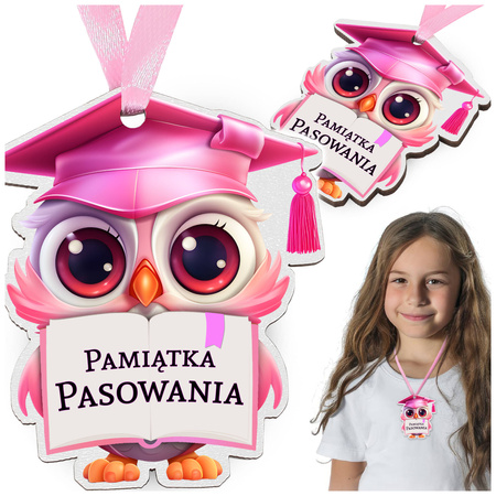 Medal na Pasowanie – Dla dziewczynek, sowa