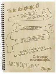 Naturalny album pionowy z personalizowaną okładką - Prezent na Dzień Taty 