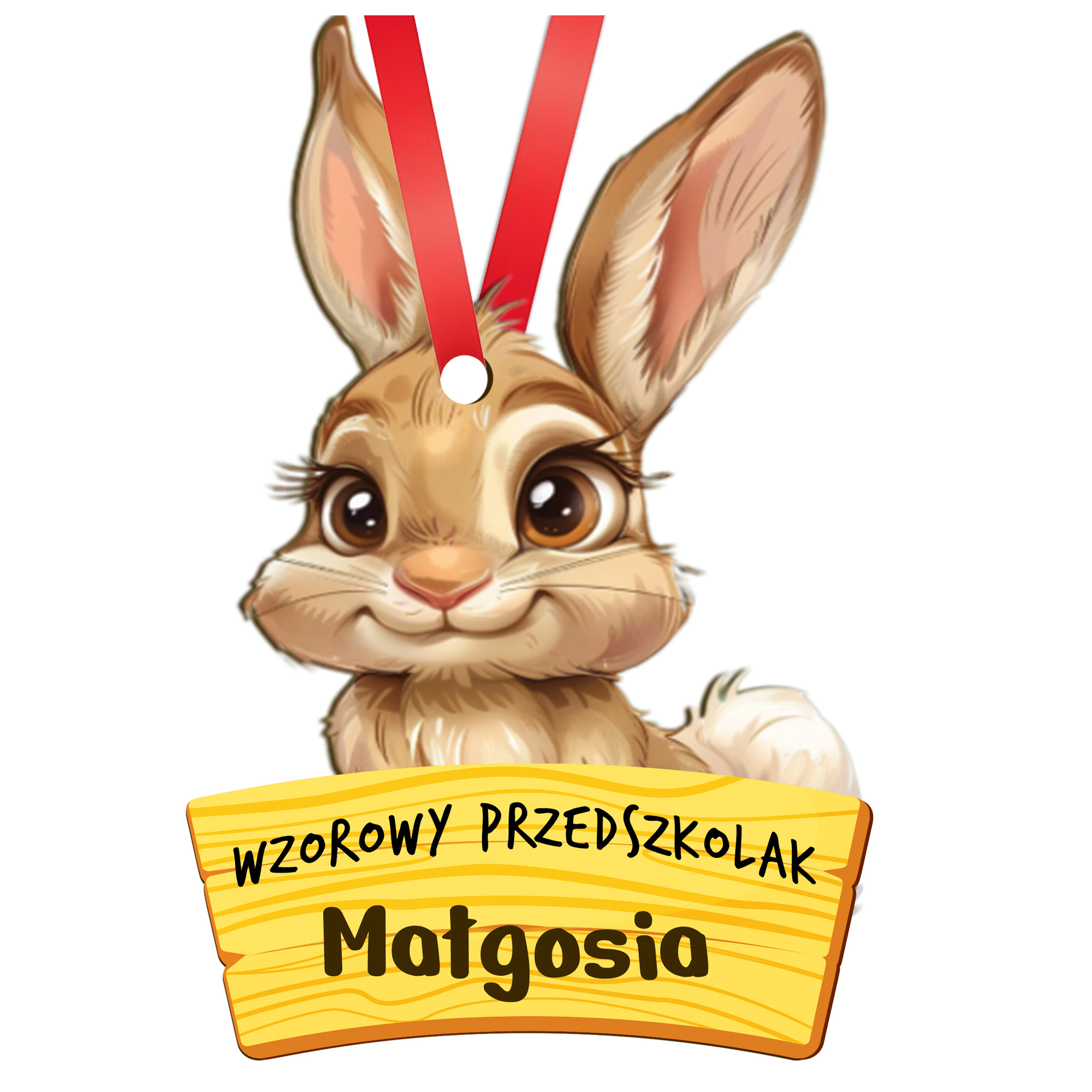 Zakończenie przedszkola - medal, zające