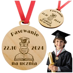 Medal na Pasowanie - Drewniany, personalizacja, wiele wzorów