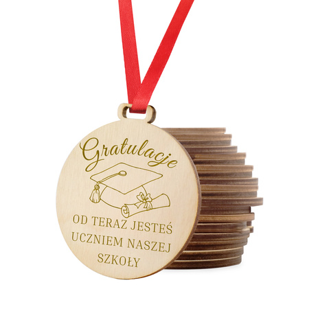 Medal na Pasowanie - Drewniany, personalizacja, wiele wzorów