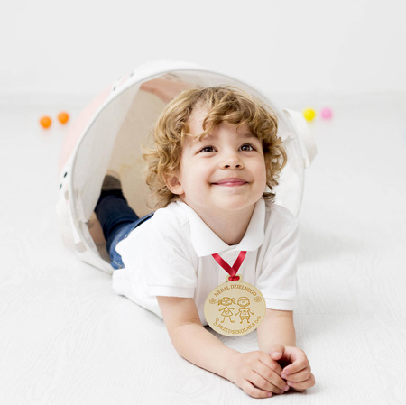 Medal na pasowanie, ślubowanie - Drewniany, personalizacja, wiele wzorów