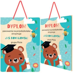 Drewniany dyplom - Pamiątka pasowania na przedszkolaka
