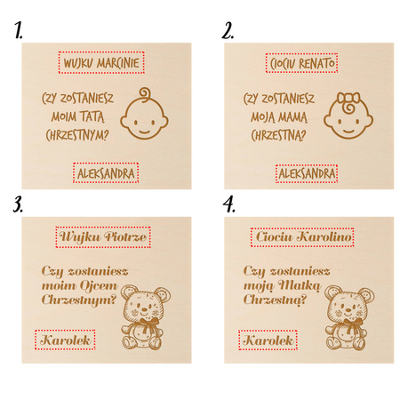 Personalizowane pudełko z kartką - Prośba o bycie Chrzestnym 