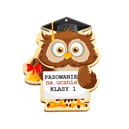 Medal Pasowanie na ucznia klasy 1 - sowa