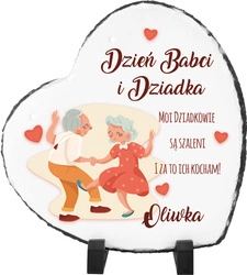 Prezent dla Babci i Dziadka - Laurka serce w formie fotogranitu