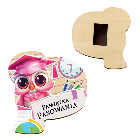 Drewniany magnes na pasowanie - dla dziewczynk
