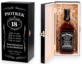 Prezent czarne pudełko na whisky urodziny