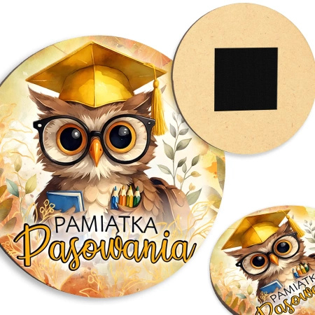 Drewniany magnes na pasowanie – kolorowy nadruk