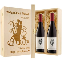 Prezent na ślub - Skrzynka na 2 wina