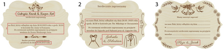 Zaproszenie na Ślub - Drewniane, Personalizowane