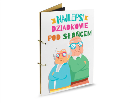 Prezent dla Babci i Dziadka - Drewniany album na zdjęcia wklejane 10x15