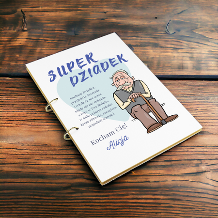 Prezent dla Babci i Dziadka - Drewniany album na zdjęcia wklejane 10x15