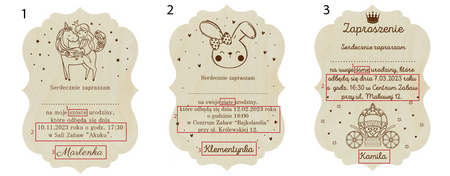 Zaproszenie Na Urodziny Dziecka - Drewniane, Personalizowane