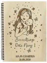 Naturalny album pionowy z personalizowaną okładką - Prezent na Dzień Mamy 