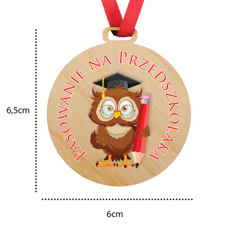 Medal Pasowanie Przedszkole - Drewniany