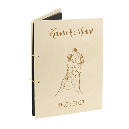 Naturalny album pionowy z personalizowaną okładką - Prezent dla Rodziców Pary Młodej 