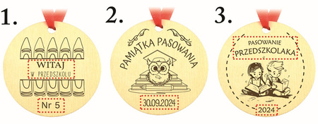 Medal na Pasowanie - Drewniany, personalizacja, wiele wzorów