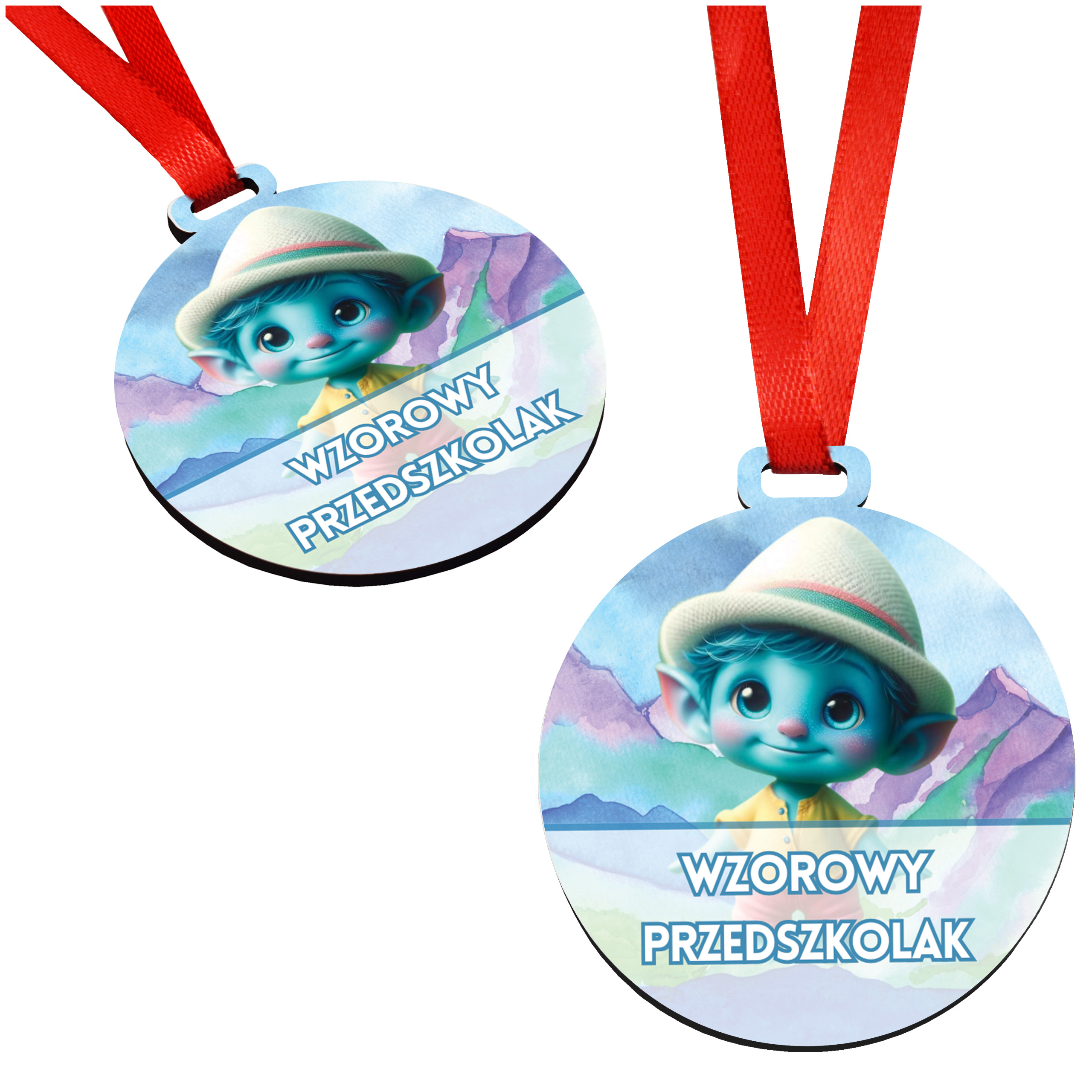 Prezent dla przedszkolaka, dzień przedszkolaka - medal grupa smerfy