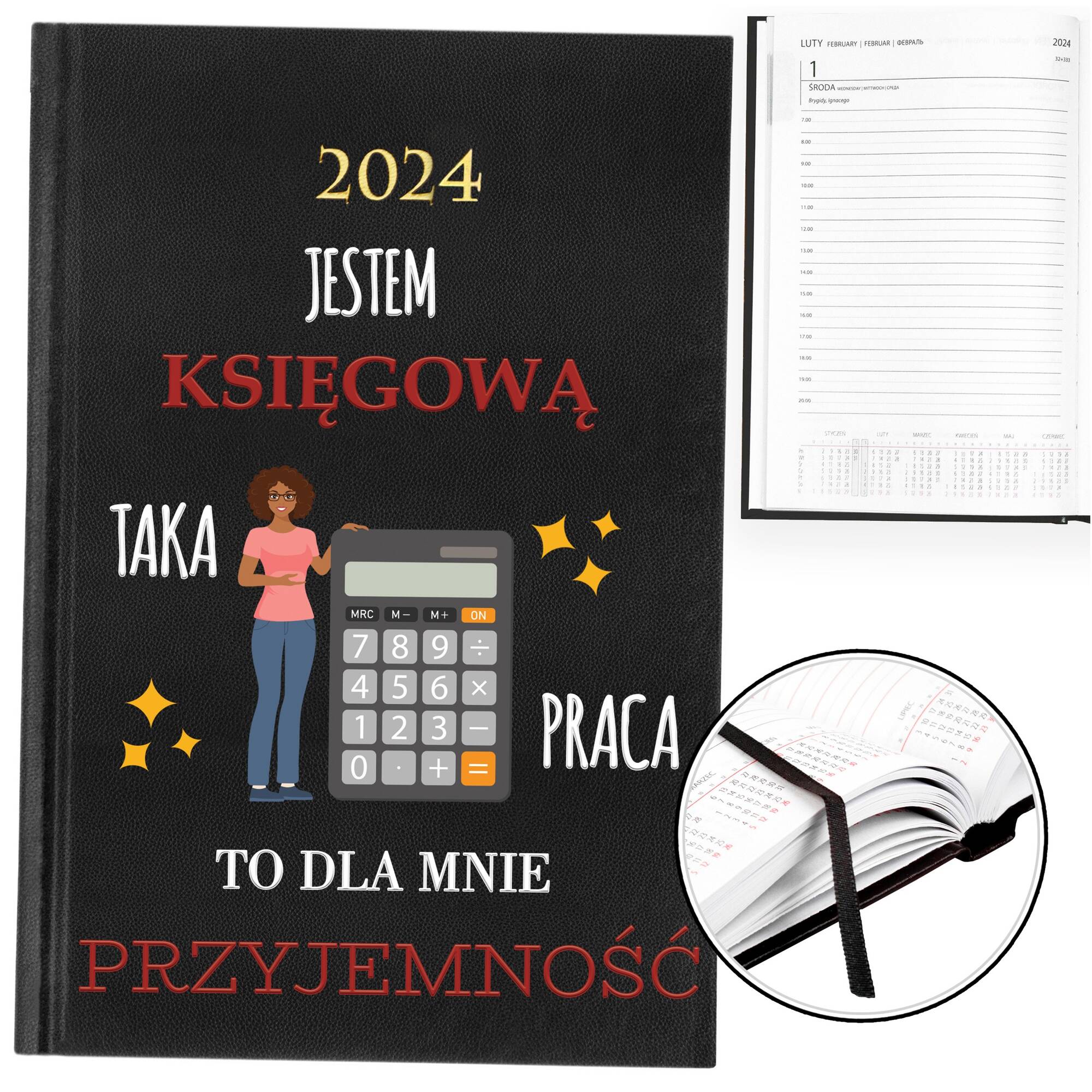 Prezent Dla Księgowej Kalendarz Dzienny A5 Czarny Prezenty Wg